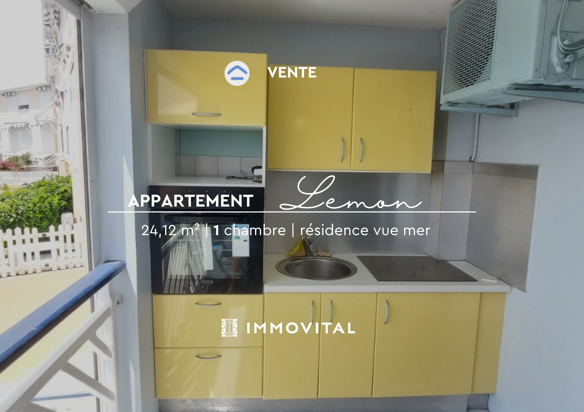 À VENDRE Studio avec petite vue mer Résidence sécurisée